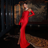 Dress Tube Top Inlay Sleeveless Split Backless Dress